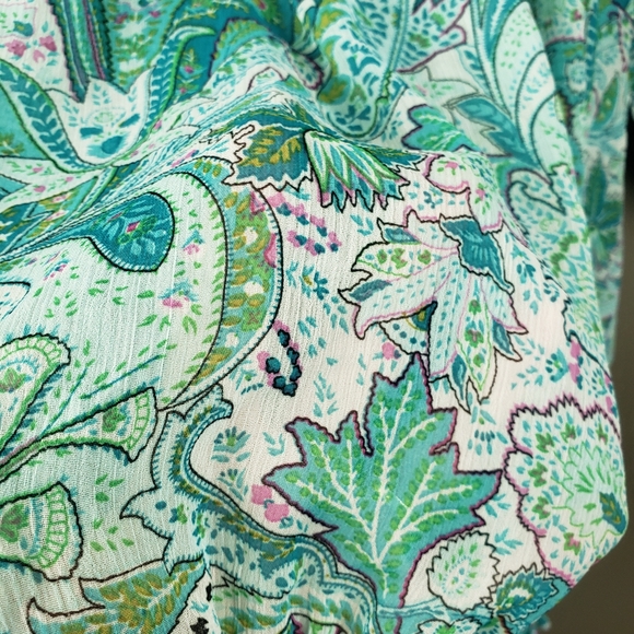 Soft Surroundings Womens Sheer Top Size 1X Floral 100% Polyester - Picture 4 of 7